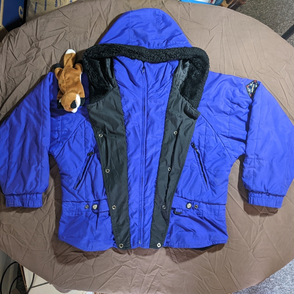 Rainier 3795 Purple w/ Black Fluffy Trim Zip-up Winter Jacket / Coat